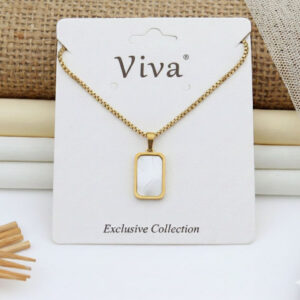 MOP Mosaic Bar 18k Gold plated Necklace